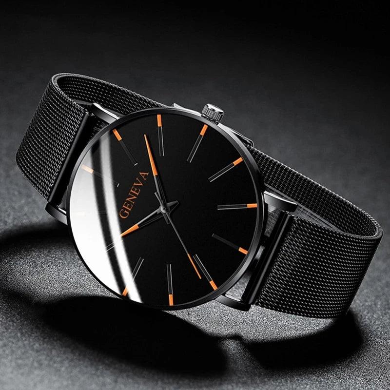 2021 Minimalist Men's Fashion Ultra Thin Watches Simple Men Business S ...